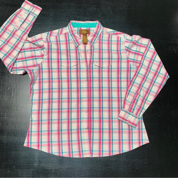 Aura by Wrangler Women's Western Shirt Pearl Snaps - Picture 1 of 9
